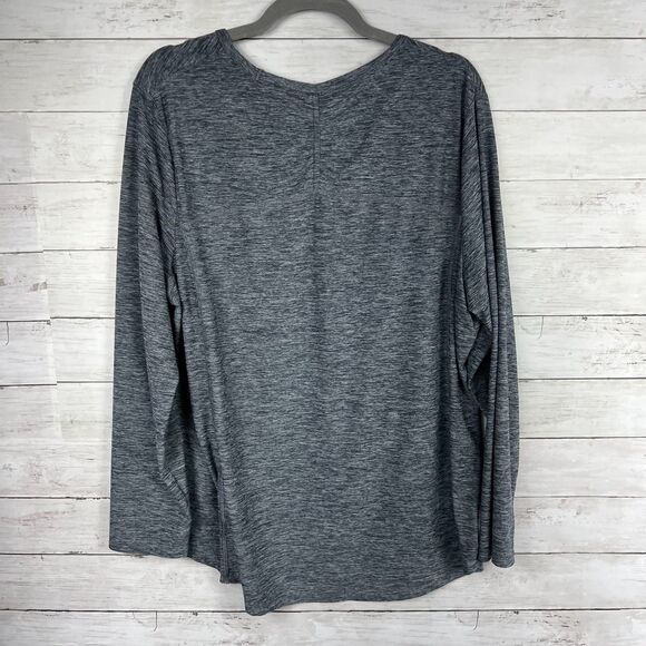 Duluth Trading Grey Heather Pocket Front Long Sleeve Top - Picture 2 of 4